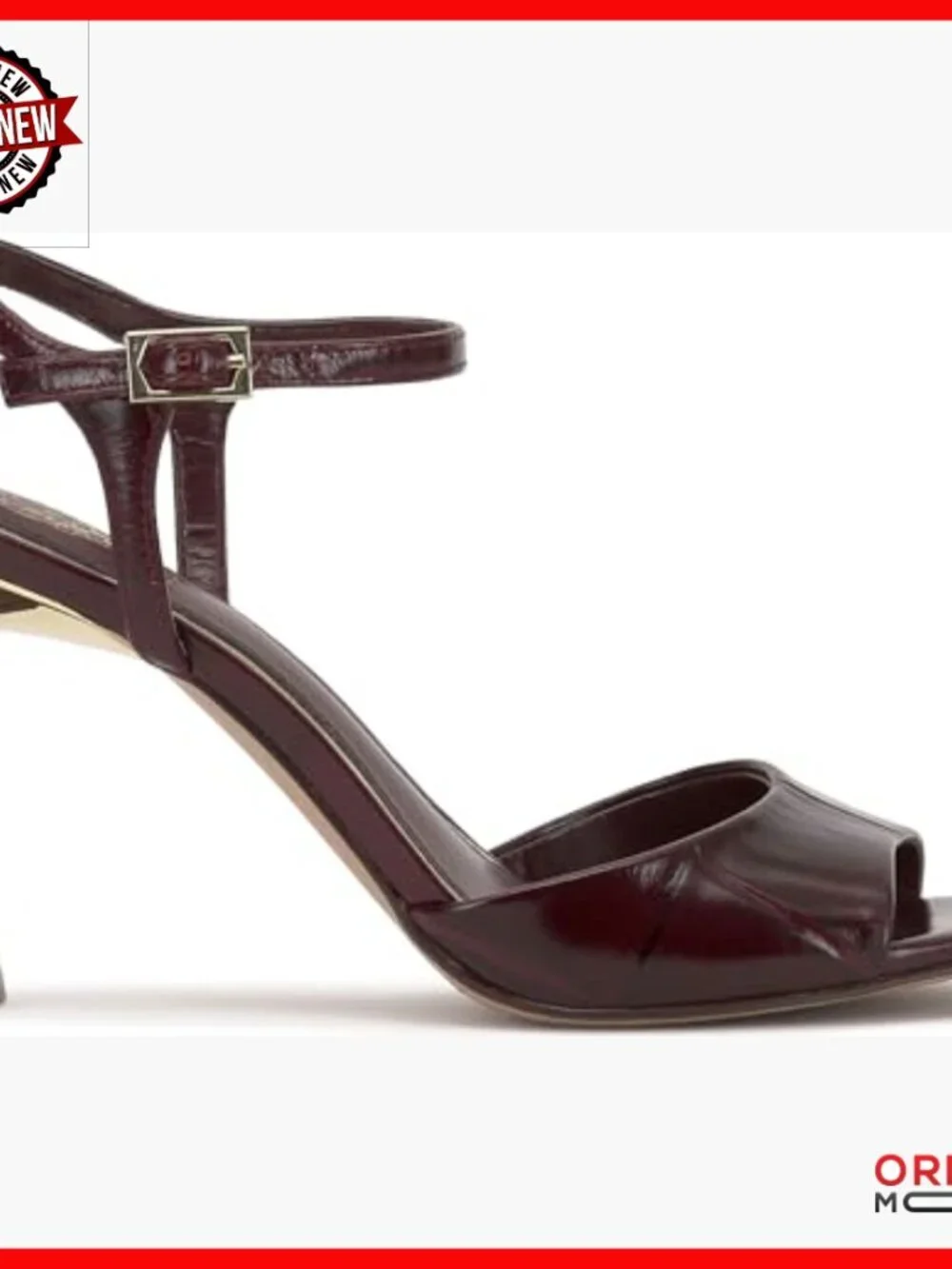 Leather Heeled Sandals with Adjustable Ankle Strap, 3.4 Inch Heel